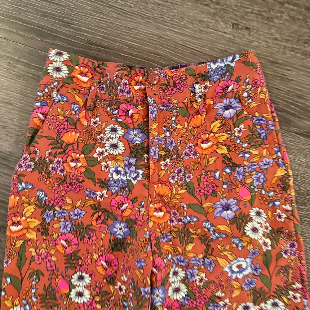 Maeve Orange Floral Wide-Leg Pants - Picture 3 of 7